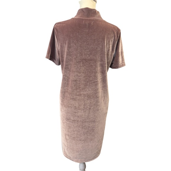 Madewell Velvet Mock Neck Dress in Mauve Womens Small - Picture 3 of 7